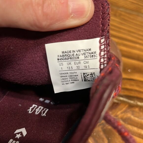 NEW Converse CTAS OX Dark Sangria Tera Red Low Unisex size 1 - Picture 6 of 8